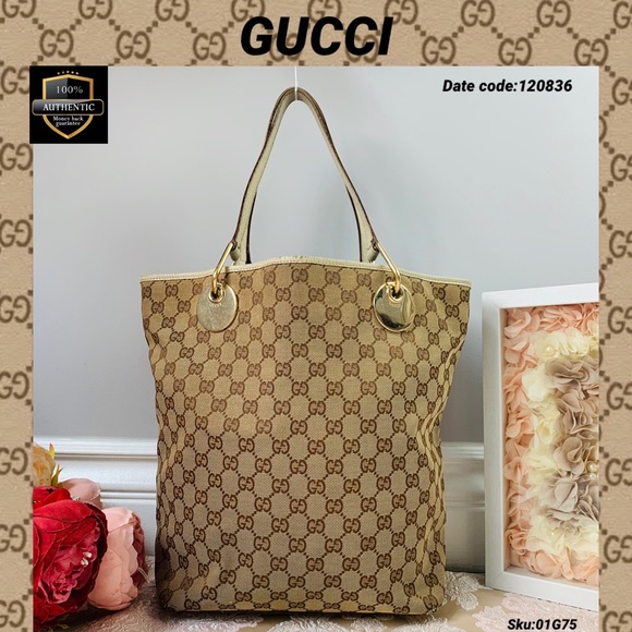 Gucci Handbags - Gucci tote bag eclipse brown canvas Shoulder bag